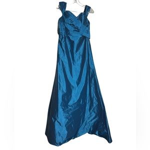 Watters & Watters NWT Wedding Bridesmaid Prom Blue Peacock Formal Maxi Dress